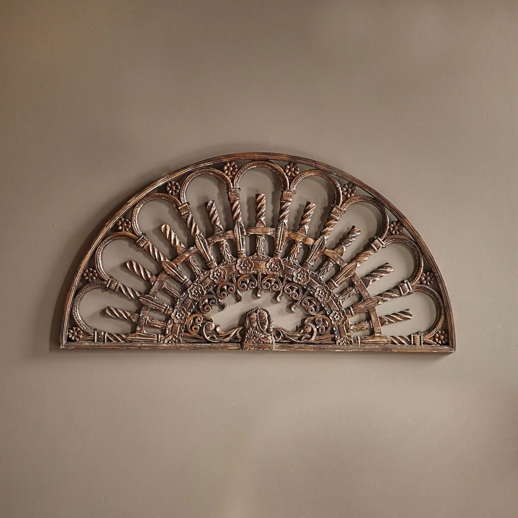 Handmade Mango Wood Carved Panel – Large Antique Wall Decor (183x91cm) | J.L.HOME DECOR Headboard  3D wall decor jlhomedecor2021.myshopify.com