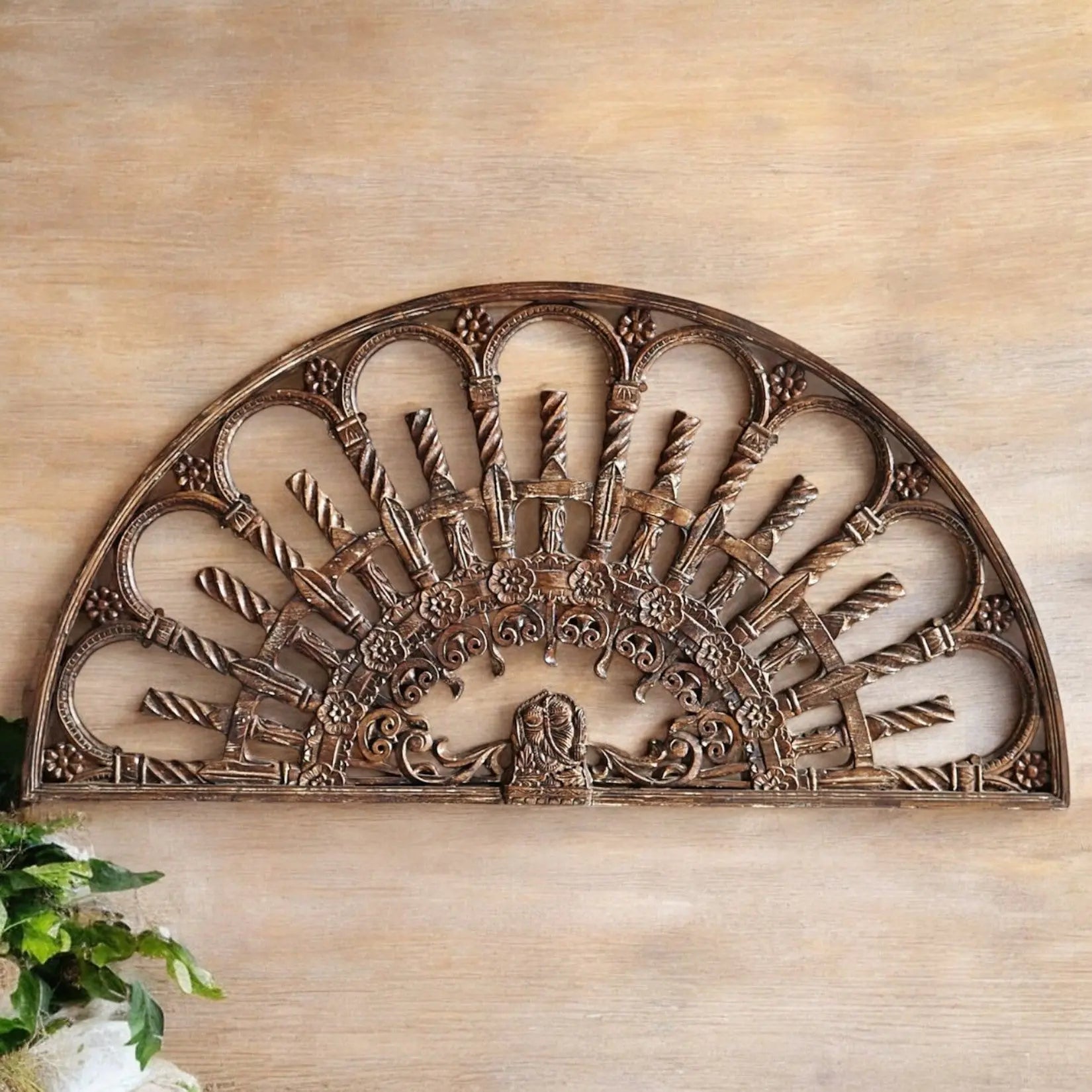 Handmade Mango Wood Carved Panel – Large Antique Wall Decor (183x91cm) | J.L.HOME DECOR Headboard  3D wall decor jlhomedecor2021.myshopify.com
