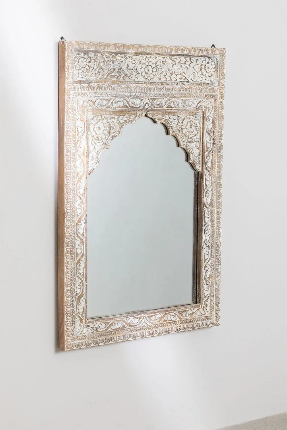Handmade Indian Style Jharokha Hand Carved Wall Mirror in Solid Hard Wood | Vinatge | Rustic | Living Room Antique Wall Decor Mirror Antique Home Decor jlhomedecor2021.myshopify.com
