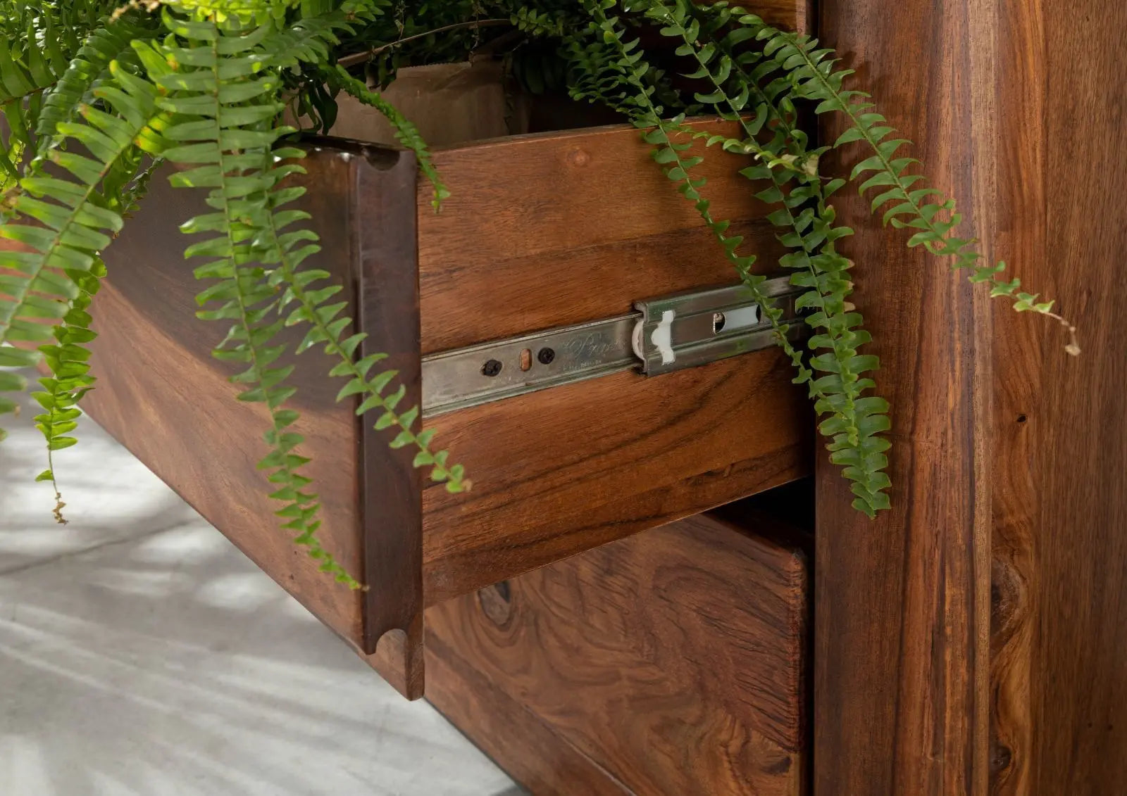 Highboard Sheesham 166x40x145 walnut highboard 145cm height storage cabinet jlhomedecor2021.myshopify.com