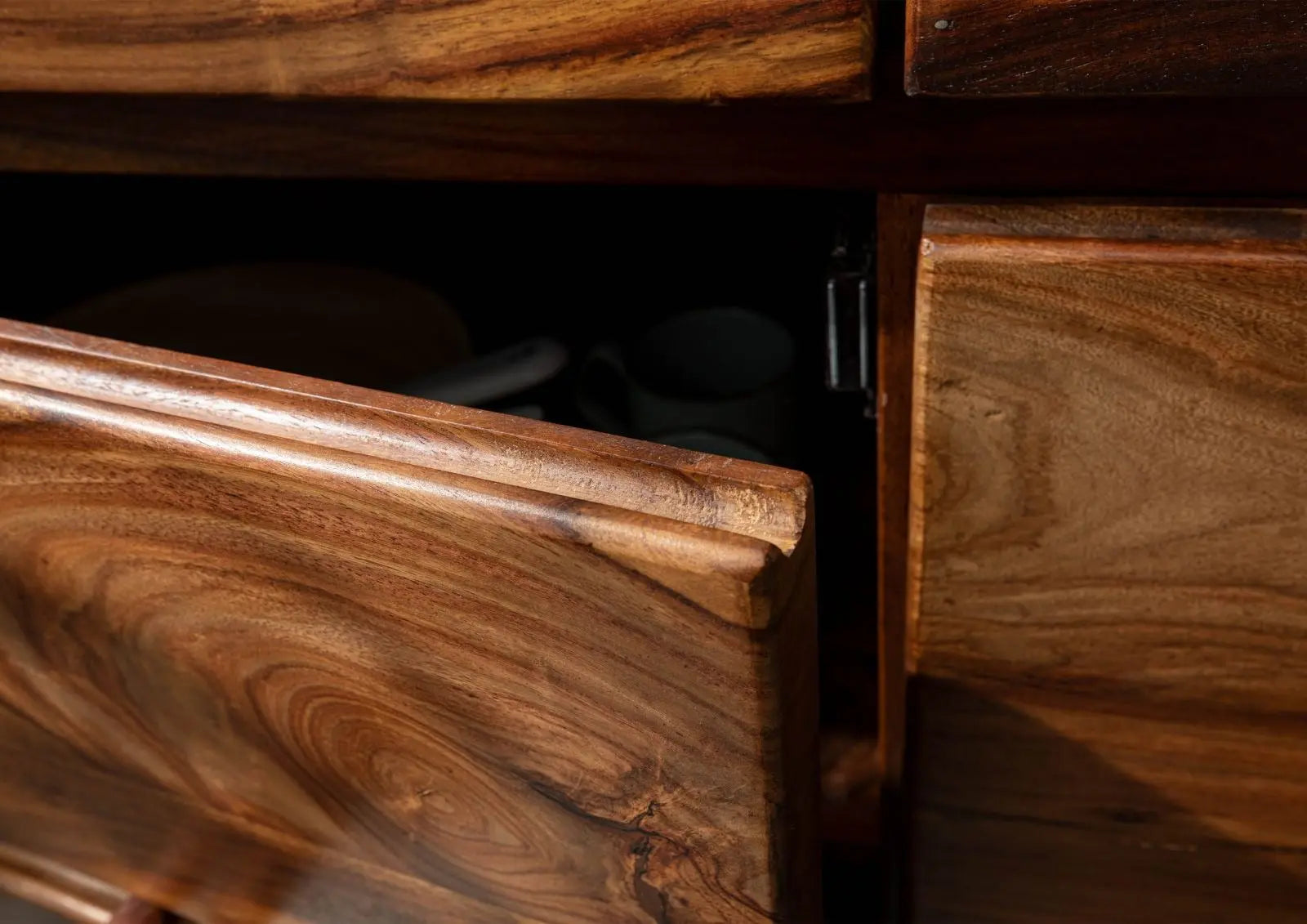 Highboard Sheesham 166x40x145 walnut highboard 145cm height storage cabinet jlhomedecor2021.myshopify.com