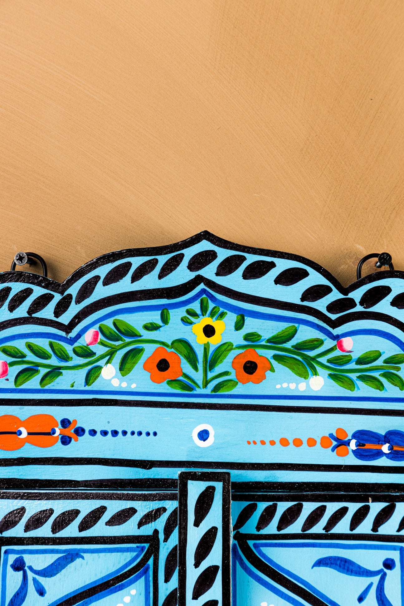 Blue Hand Painted Window Mirror