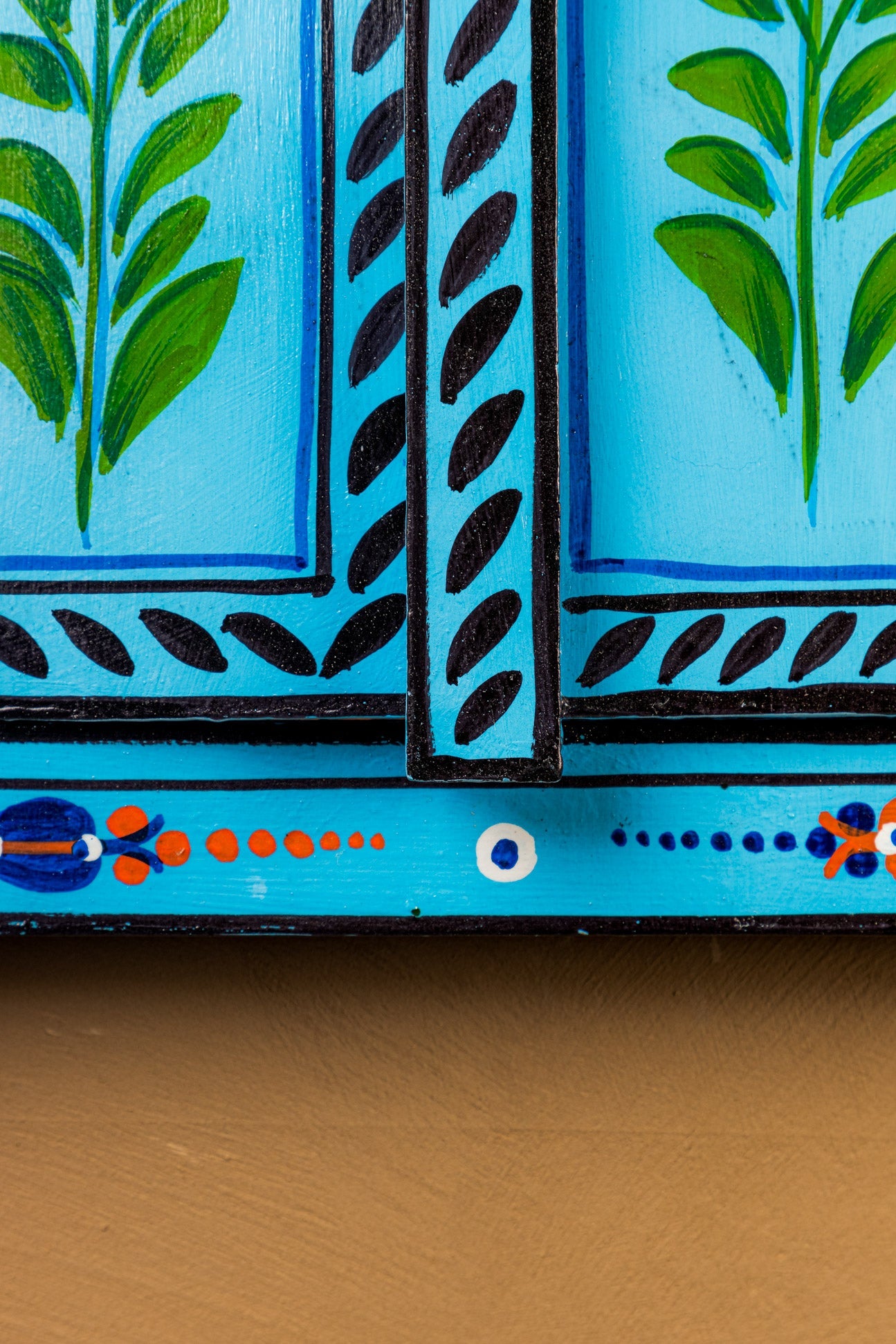 Tuqoise Hand Painted Window Mirror