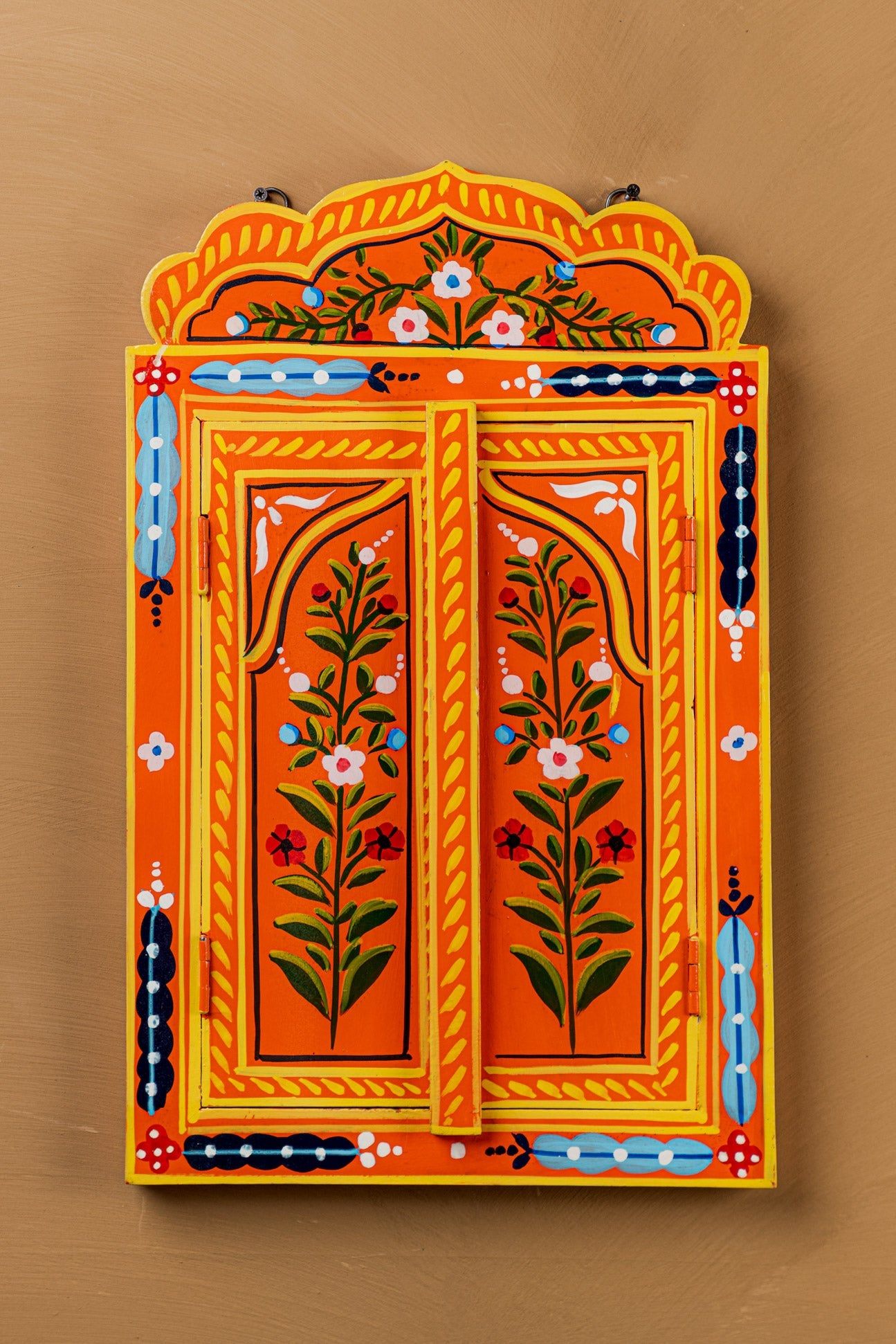 Orange Hand Painted Window Mirror