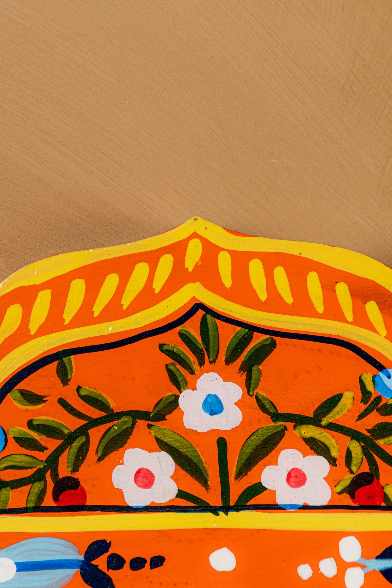 Orange Hand Painted Window Mirror