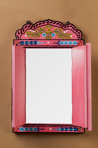 Pink Hand Painted Window Mirror