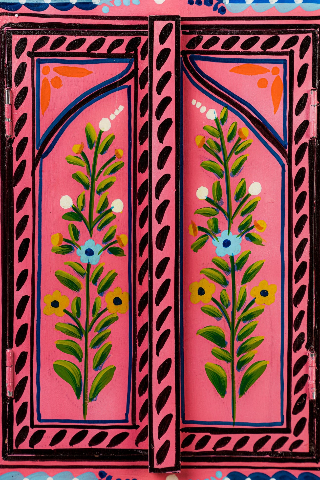 Pink Hand Painted Window Mirror