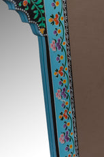 Aqua Mandir Wooden Mirror with Mehandi Work