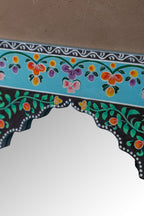 Aqua Mandir Wooden Mirror with Mehandi Work
