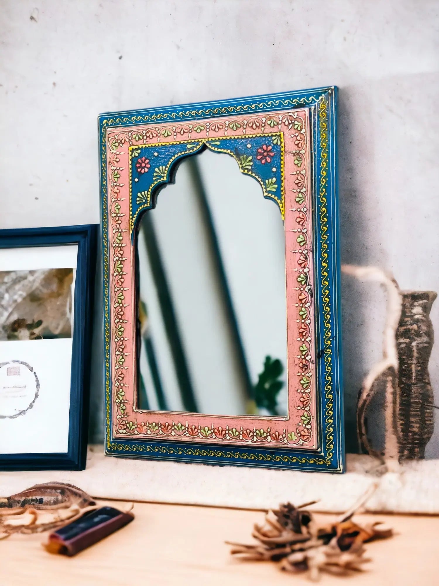 Chic Harmony: 25x35cm Hand-Painted Mirror Mirror  #DecorativeFrames #PictureFrames #WallDecor #HomeDecor #InteriorDesign #PhotoFrames #GalleryWall #PhotoDisplay #GiftIdeas #PersonalizedGifts jlhomedecor2021.myshopify.com