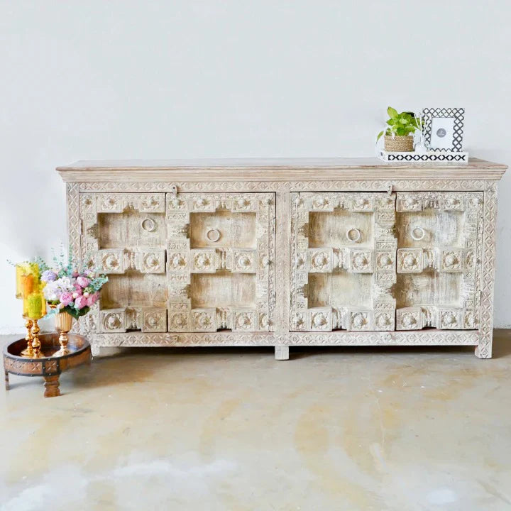 handmade buffet sideboard, mango wood sideboard, distressed sideboard, indian furniture, handcrafted sideboard, solid wood buffet, rustic sideboard