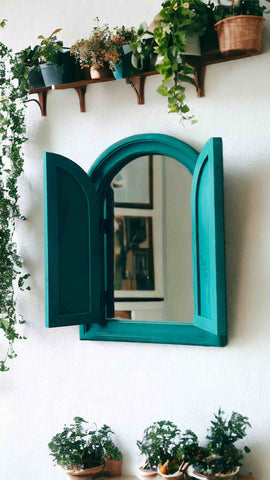 Reflective Panes: Panel-Window Mirror | 22x16 Inches