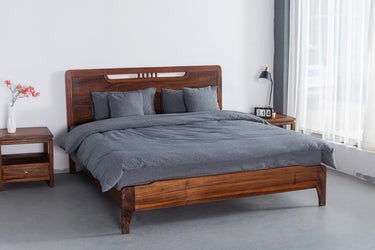 Solid SA Walnut Bed Frame, Walnut Wooden Bed Frame