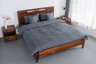 Solid SA Walnut Bed Frame, Walnut Wooden Bed Frame