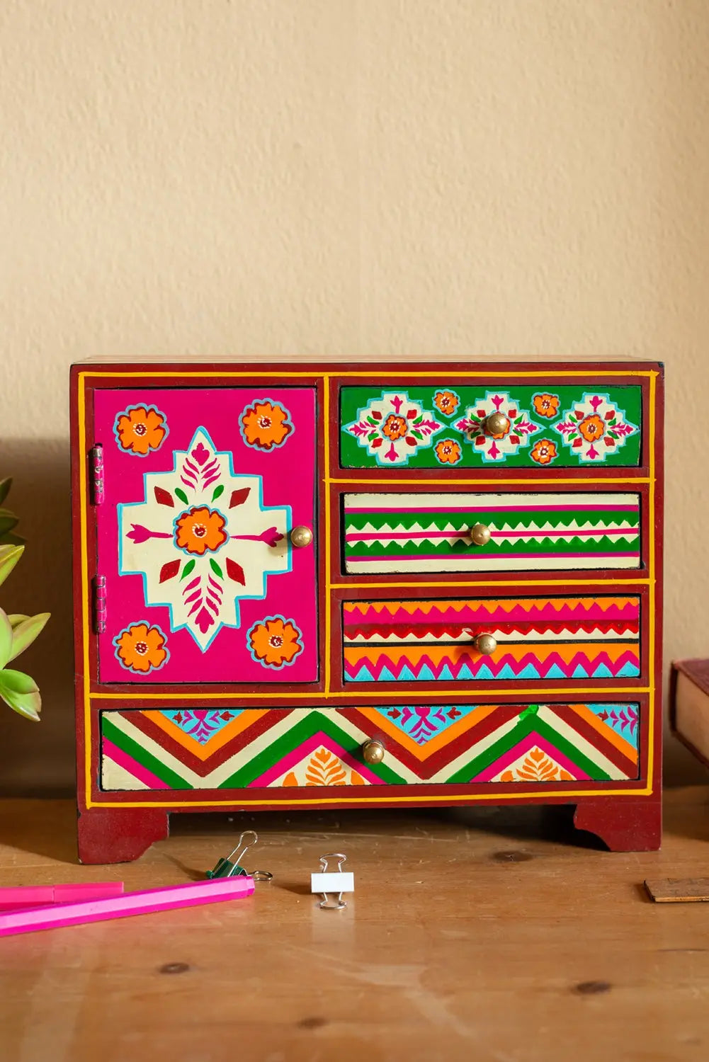 Indian Wooden Handcrafted Handmade Hand Painted Chest of Drawers for Home Decor ,Bedroom Table,Side Table Chest of Drawer Antique Decor jlhomedecor2021.myshopify.com