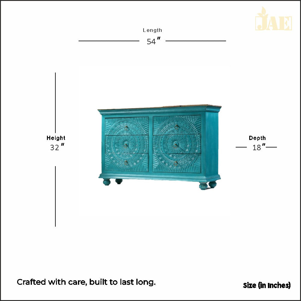 Indian Wooden Chest of Drawers Handcrafted Handmade Hand Painted for Home Decor ,Bedroom living room table.