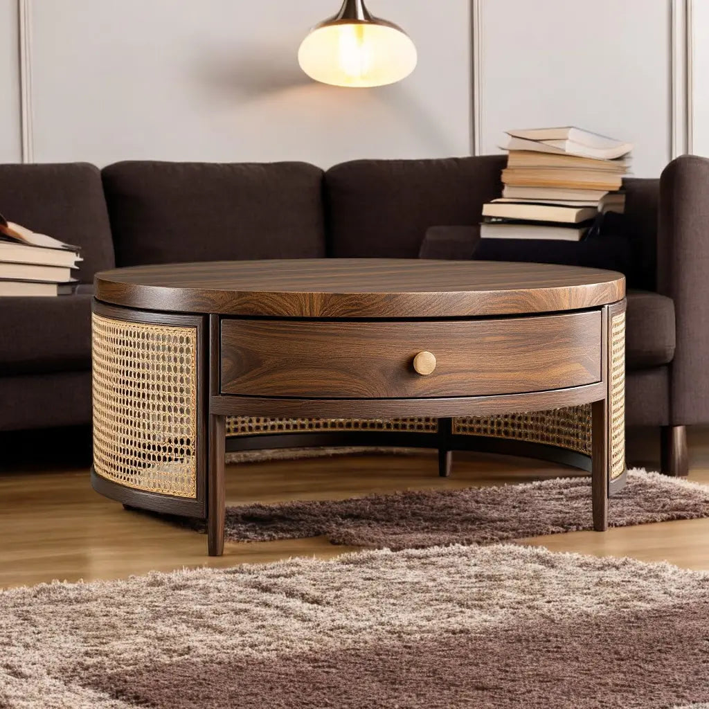 Round center table Coffee Tables  Acacia coffee table jlhomedecor2021.myshopify.com