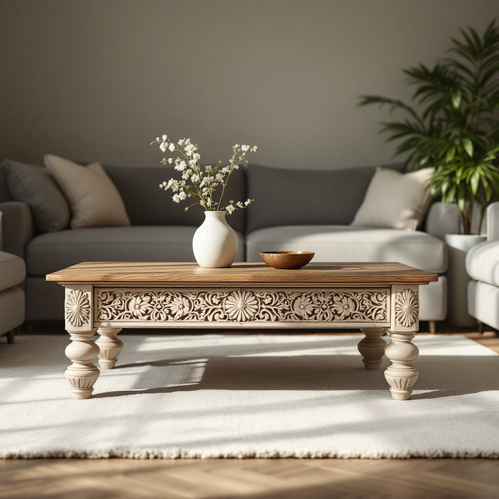 Carved Antique Coffee Table