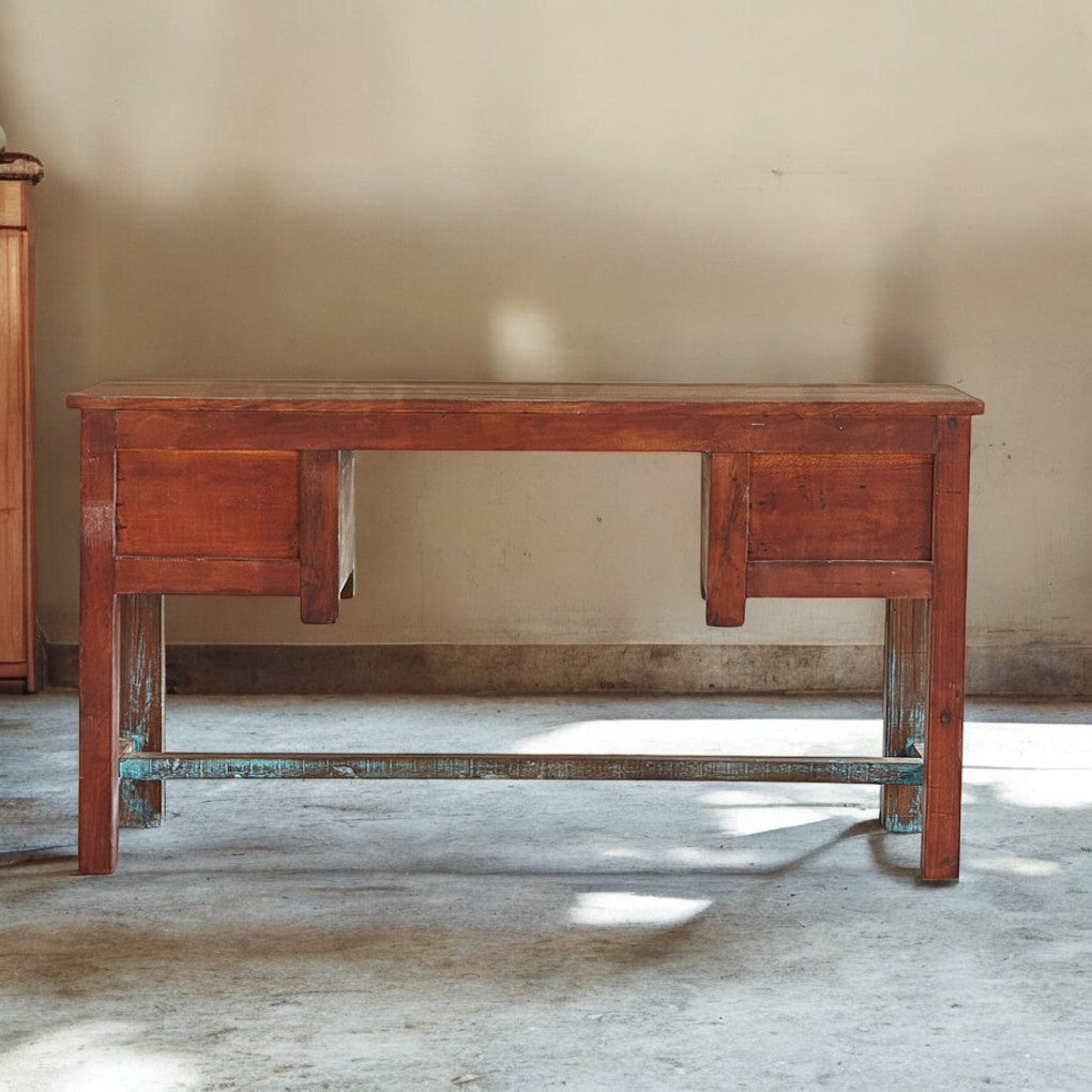 Hand-Carved Console Table – Solid Mango Wood Hallway Table with Drawers | J.L.HOME DECOR