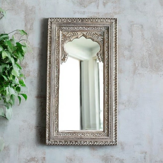 Wall Decor Jharokha Wall Mirror | Antique Finish Wall Mirror | jharokha mirror | antique mirror wall | vintage mirror india | big vintage mirror | vintage