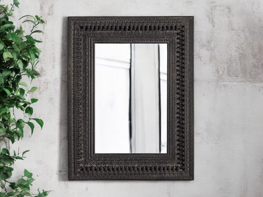 Black Wall Mirror | vintage mirror india | antique mirror frames| jharokha online | rajasthani jharokha | jharokha mirror