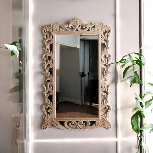 Antique Finish Wall Mirror | jharokha mirror | antique mirror wall | vintage mirror india |