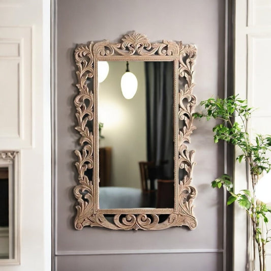 Antique Finish Wall Mirror | jharokha mirror | antique mirror wall | vintage mirror india |