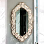 Antique Finish Wall Mirror | Vintage mirror | White Wall Mirror