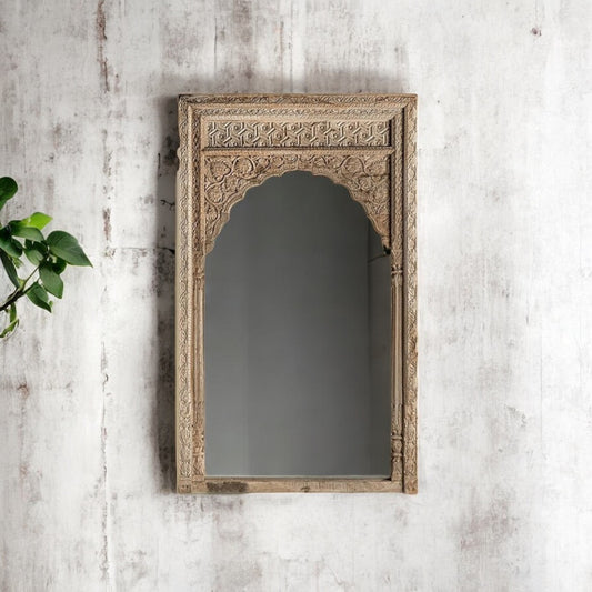 Carved Jharokha Wall Mirror | jharokha mirror | antique mirror wall | vintage mirror india | big vintage mirror | vintage full length mirror