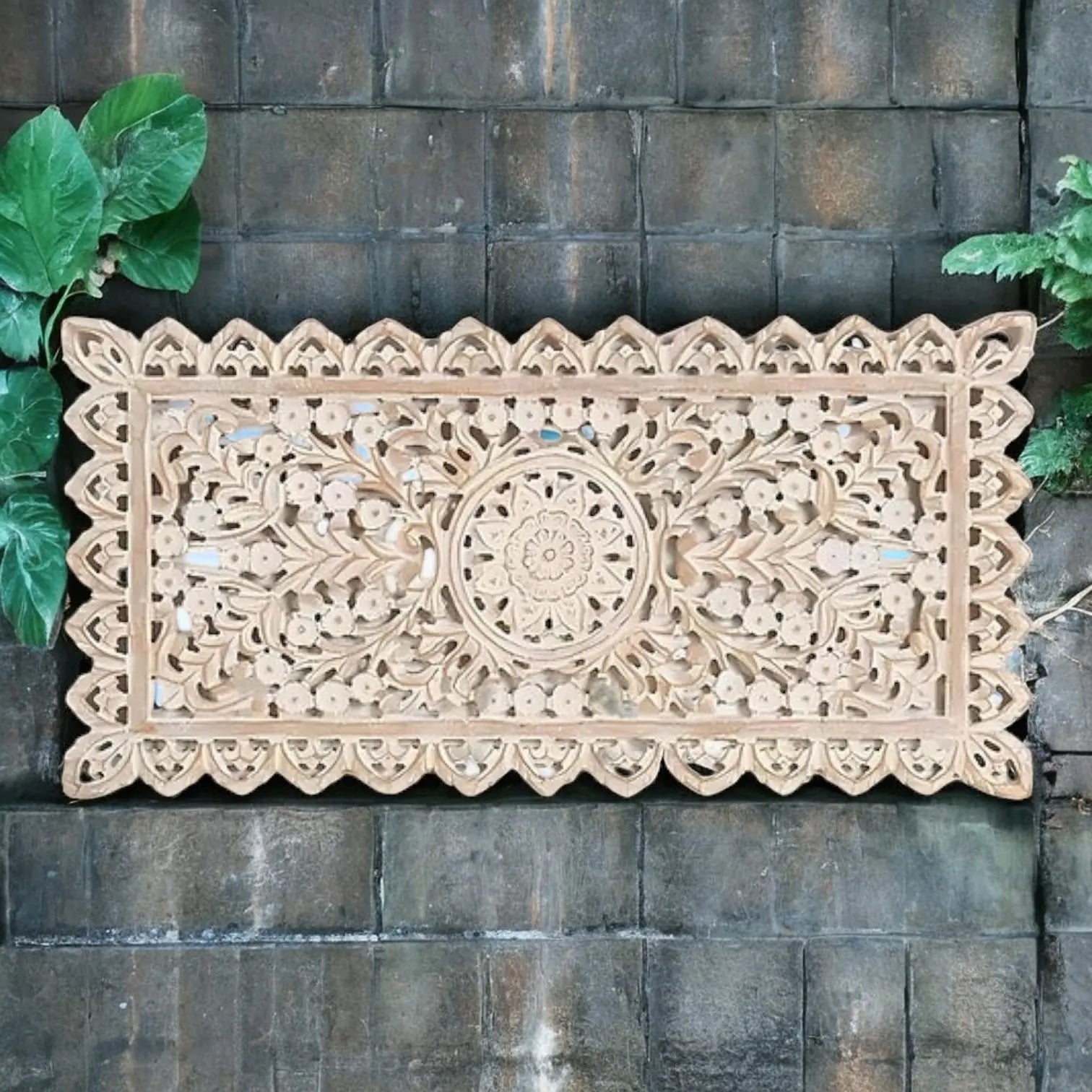 Carved Wall Panel | bed head wall design Indian Floral Vine Wall Panel Headboard  bed head wall design jlhomedecor2021.myshopify.com