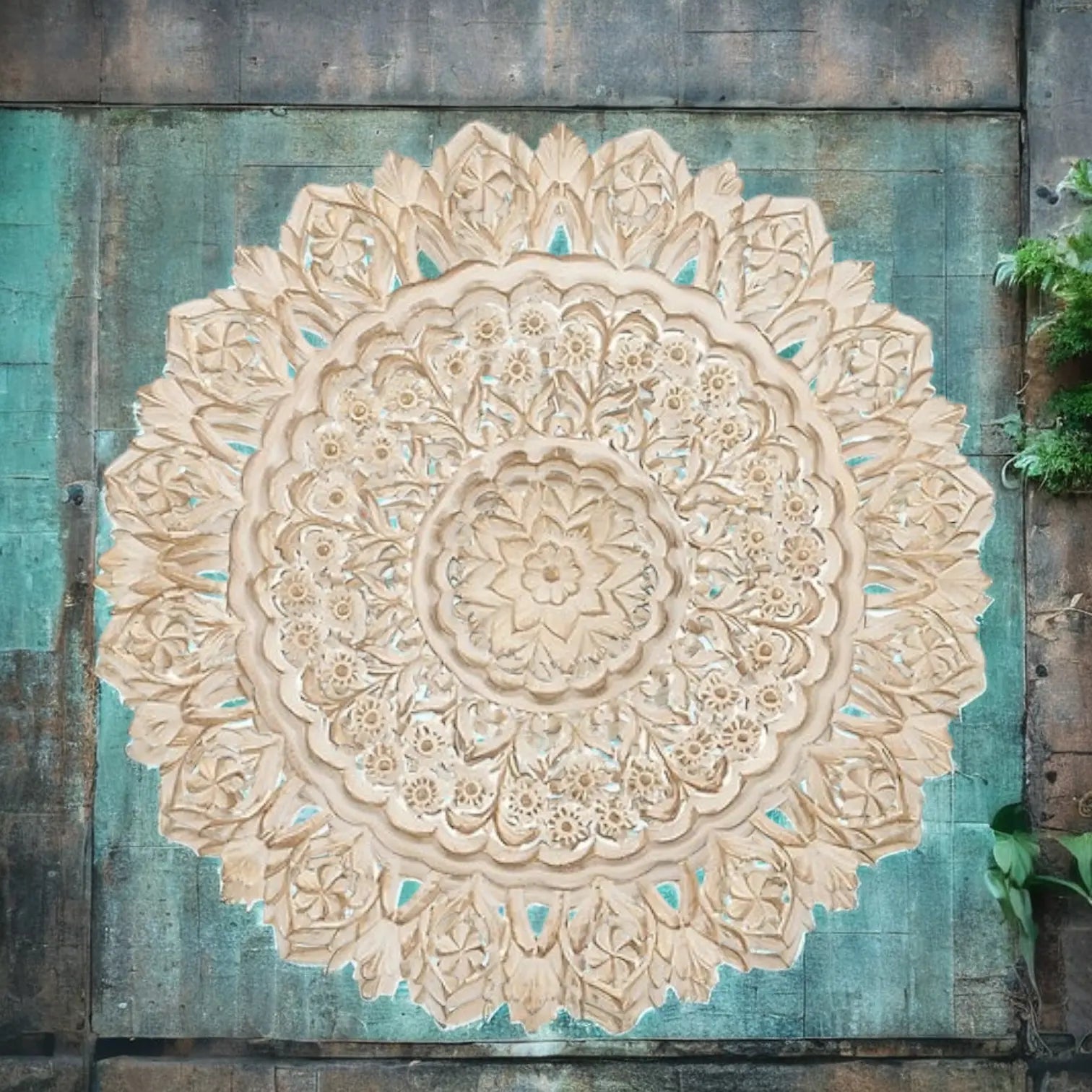 Round Carved Wall Panel | carved wood wall panel | wooden headboard designs modern Headboard  bed head wall design jlhomedecor2021.myshopify.com