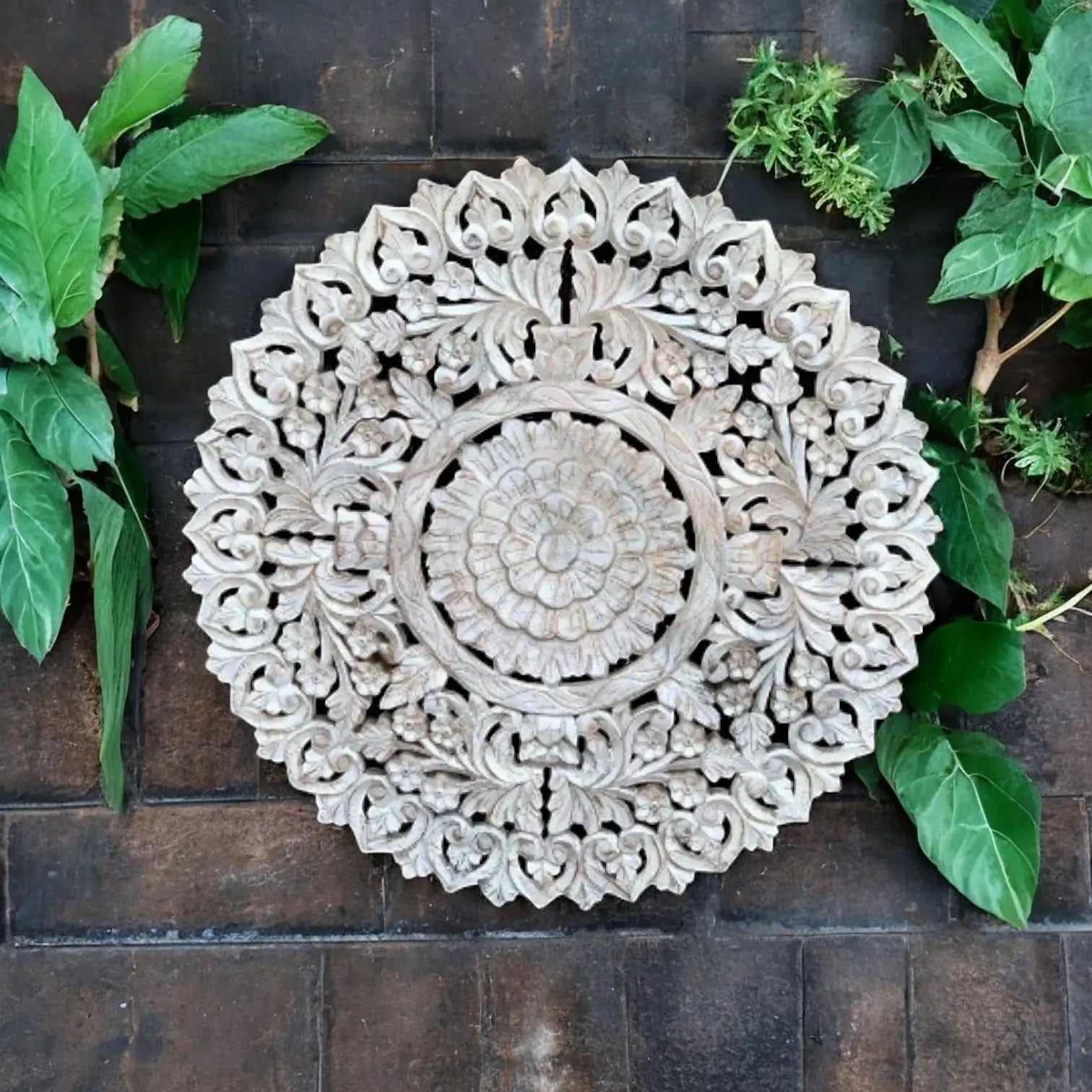 Round Carved Wall Panel | carved wood wall panel | bed headboard design Headboard  bed head wall design jlhomedecor2021.myshopify.com