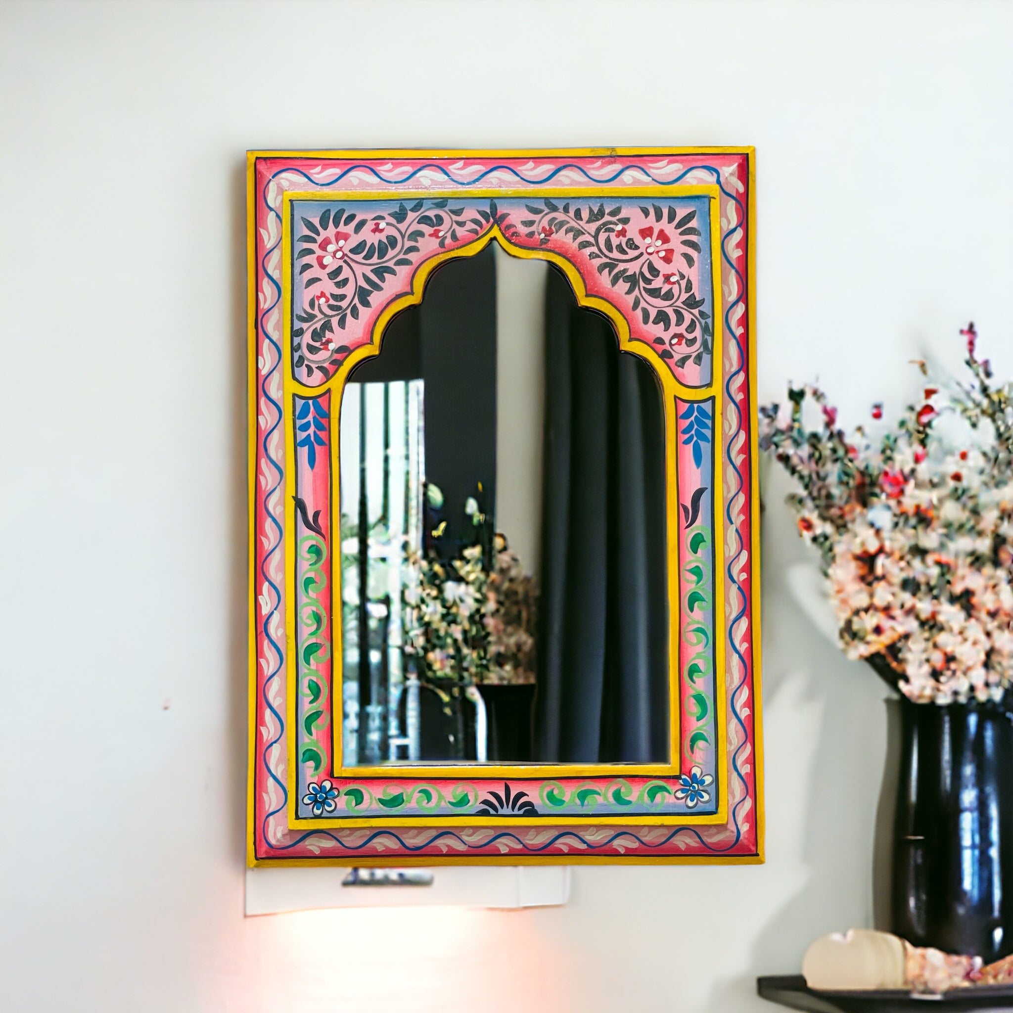 "Collection of pink mirrors, decorative wall mirrors, and small decorative mirrors for room decor. Featuring mirror art wall decor, decorative mirrors for living rooms, and cute mirrors for crafts. Includes makeup hand mirrors, small mirrors, and hanging wall mirrors, perfect for enhancing home decor with style and elegance."






