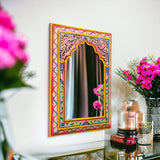 Pink Mirror | Brushed Beauty: Handpainted 25x35cm Mirror