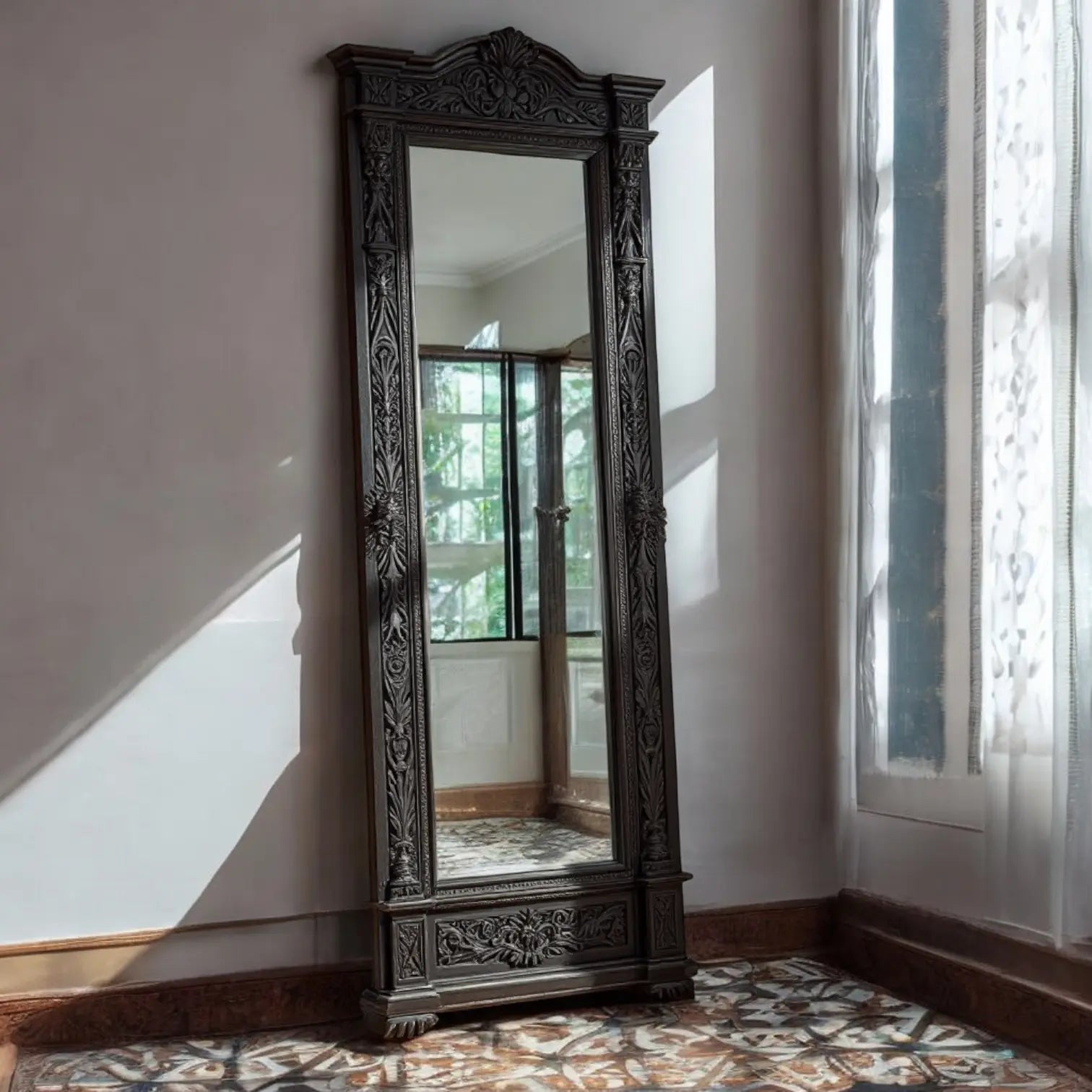 bedroom wall mirror | Antique full length wall mirror |  vintage full length wall mirrorr | big mirror| full mirror | long wall mirror Mirror  6 feet mirror​ jlhomedecor2021.myshopify.com