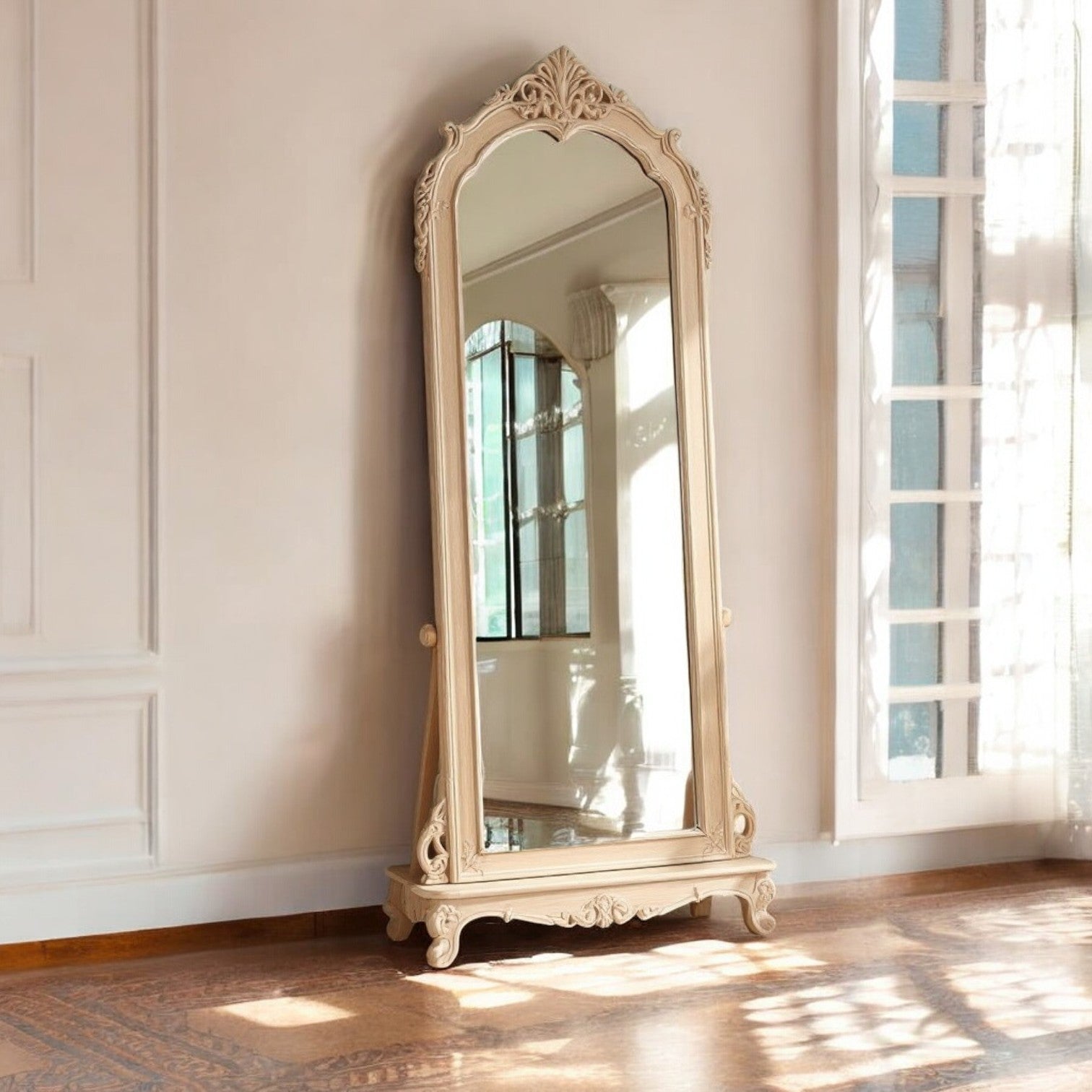 Arched antique vintage full length mirrorr | big wall mirrors | full length wall mirror | floor mirror
