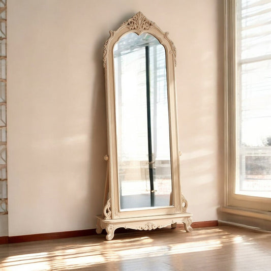 Arched antique vintage full length mirrorr | big wall mirrors | full length wall mirror | floor mirror