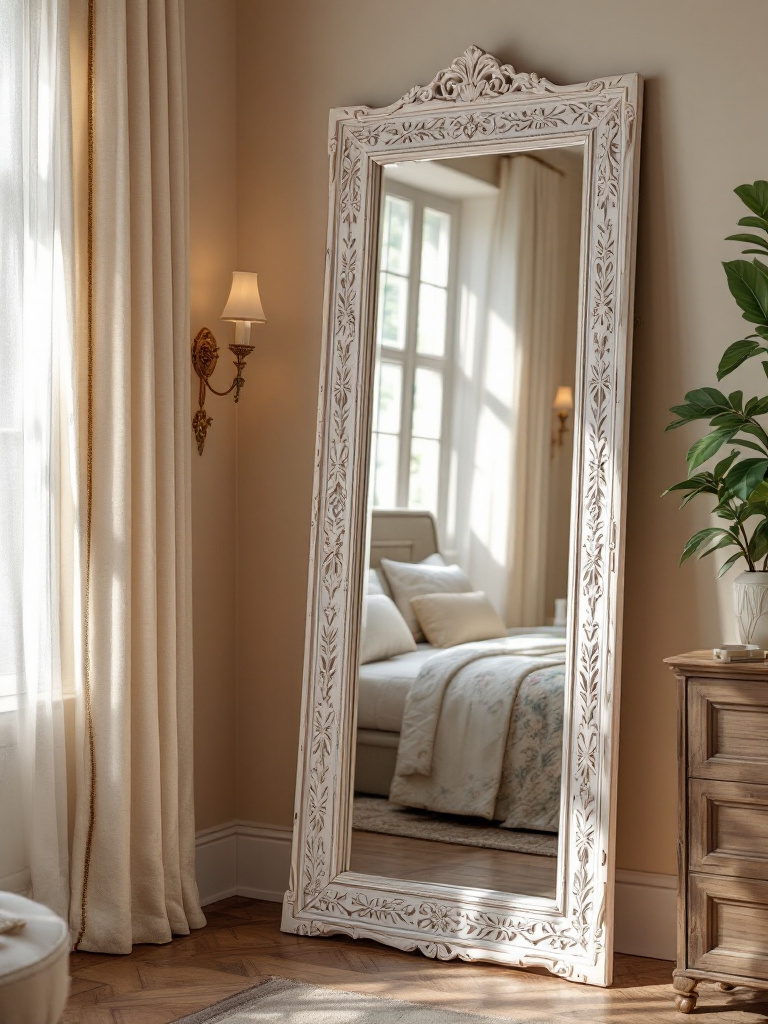 Arched antique vintage full length mirror | big wall mirrors | full length wall mirror | floor mirror