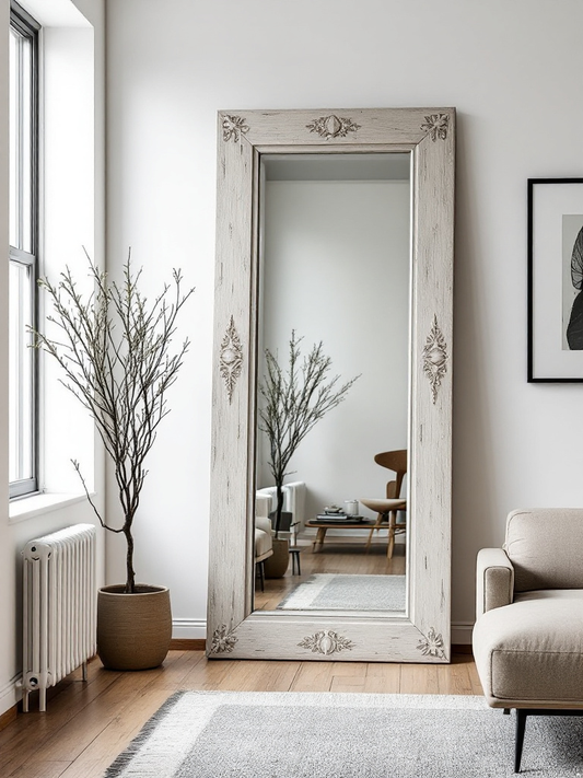 Full-length mirror | standing mirror  antique full length wall mirror |  vintage full length wall mirror,