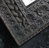 Black Wall Mirror | vintage mirror india | antique mirror frames| jharokha online | rajasthani jharokha