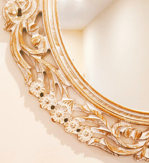 Round Jharokha wall decor | big vintage mirror | vintage mirror | antique mirror | aesthetic wall Decorative | antique mirror wall