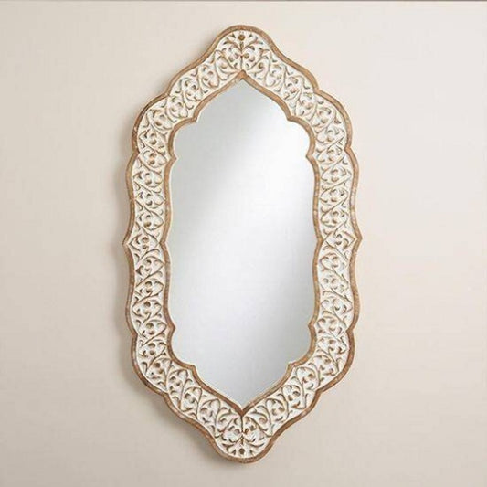 Antique Finish Wall Mirror | Vintage mirror | White Wall Mirror