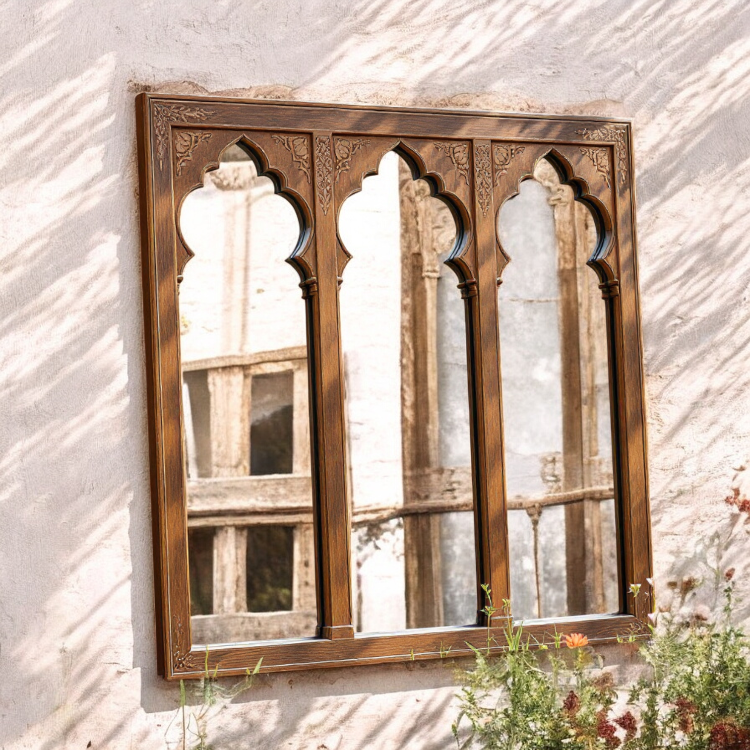 Unique wooden jharokha design.

