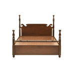 Heritage Elegance Antique Four-Poster Bed with Storage | Dark Walnut Queen Size