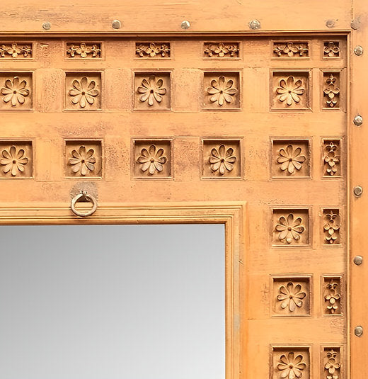 Carved Jharokha Wall Mirror | Handmade wall decor| Antique Finish Wall Mirror | carved wood wall decor |  jharokha mirror | antique mirror wall | vintage mirror india |