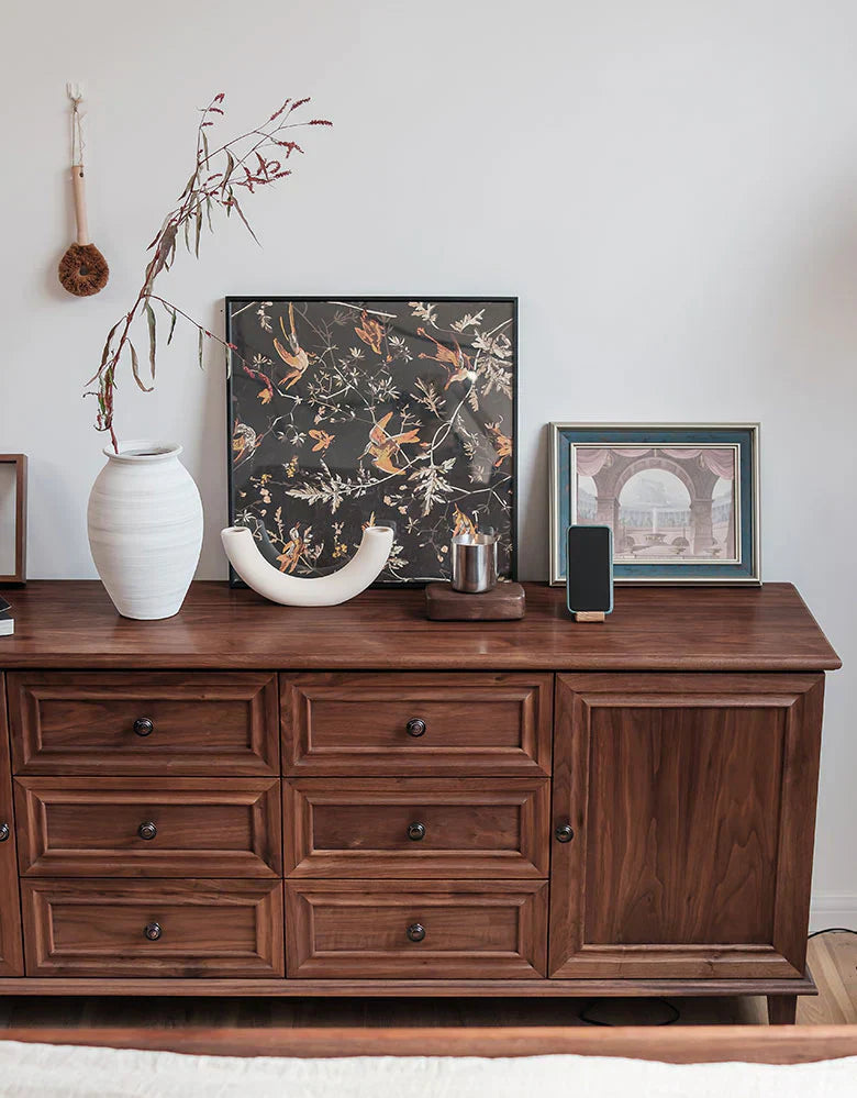 J.L.HOME DECOR Acacia Wood Sideboard | Handcrafted 6-Drawer & 2-Door Console | Multi-Size Storage