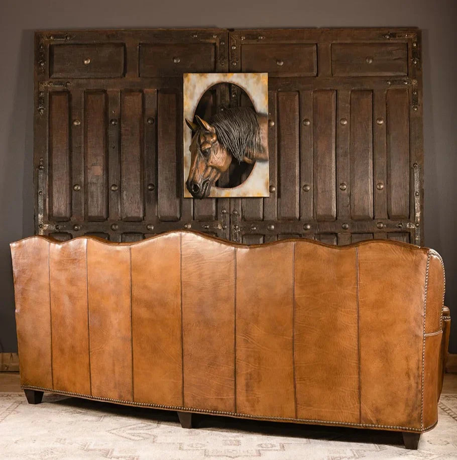 VersaMondo Buffalo Leather Sofa Bed – Convertible 3-Seater by J.L.HOME DECOR