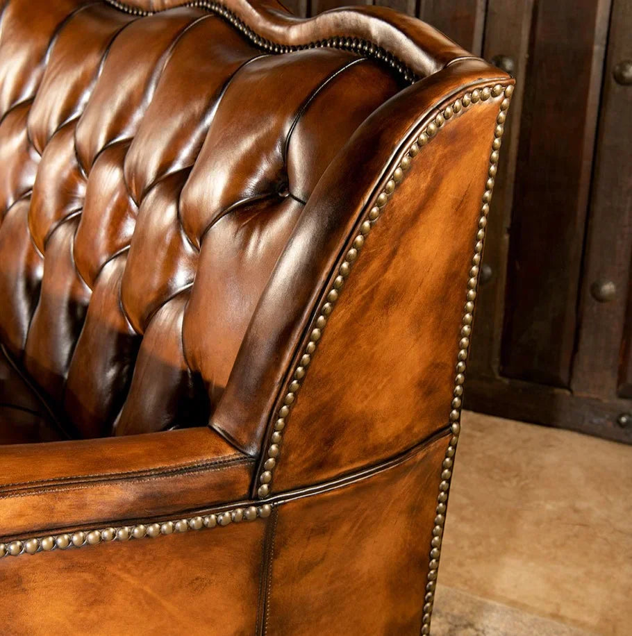VersaMondo Buffalo Leather Sofa Bed – Convertible 3-Seater by J.L.HOME DECOR