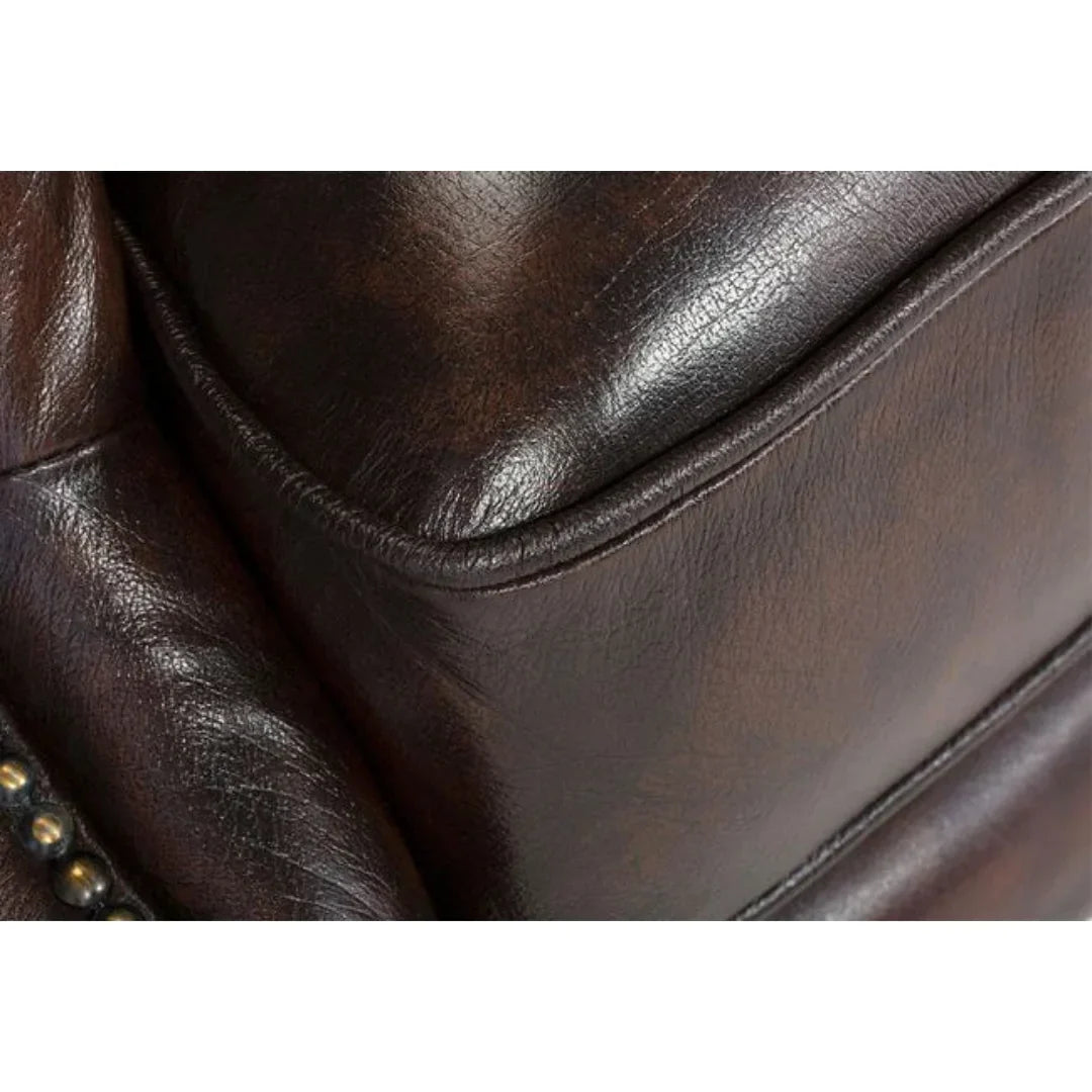 Oxford Monarch Wingback Chesterfield 1-Seater – Handcrafted Genuine Leather Armchair by  J.L.HOME DECOR