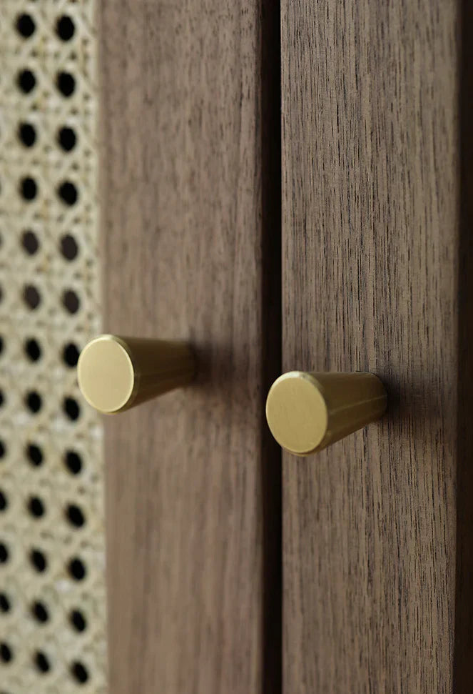 Handcrafted Acacia Wood Wardrobe with Rattan Panel – Eco Friendly, Customizable Storage Solution | J.L.HOME DECOR